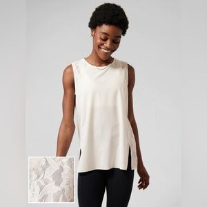 Athleta Zephyr Lace Sleeveless Top Side Slits Size Large